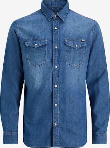 Jacks & Jones Hemd 'Herren Langarm Hemd' in Blau: Vorderseite