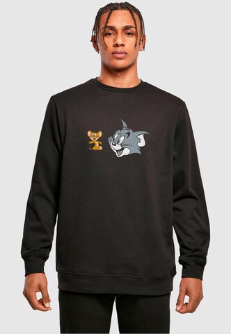ABSOLUTE CULT Sweatshirt 'Tom And Jerry - Simple Heads' in Black: front