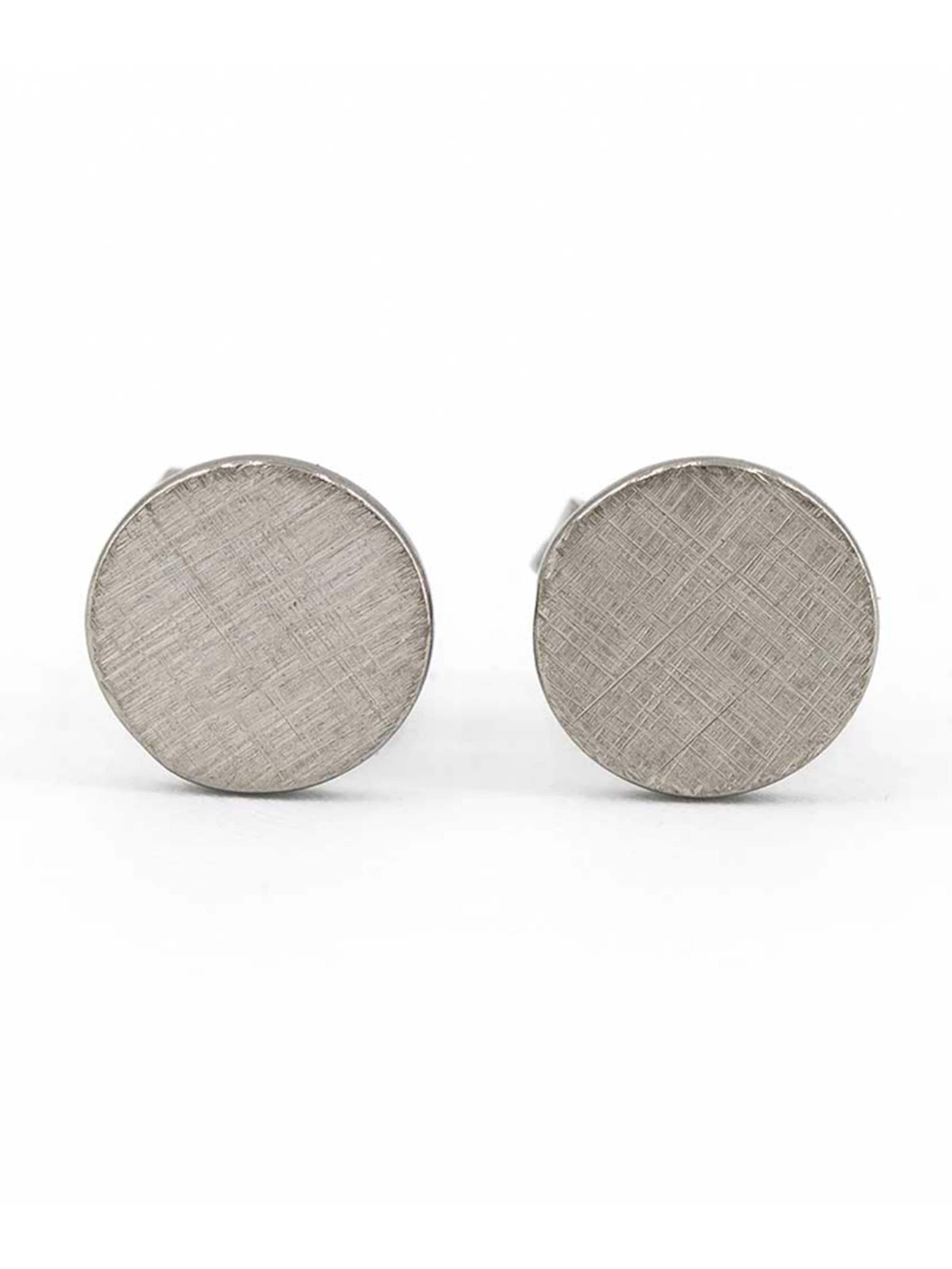 Sergio Engel Ohrringe 'Pura Ohrring 05 Minimalistischer Edelstahlstecker mit gekratzter Oberfläche'‌‌‌‌‌‌‌‌‌ in Silber: Vorderseite