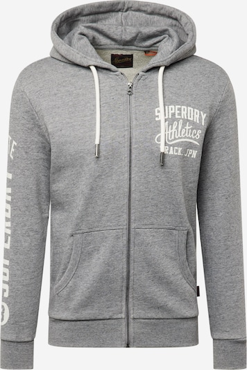 Džemperis 'Athletic' iš Superdry, spalva – margai pilka / balta, Prekių apžvalga