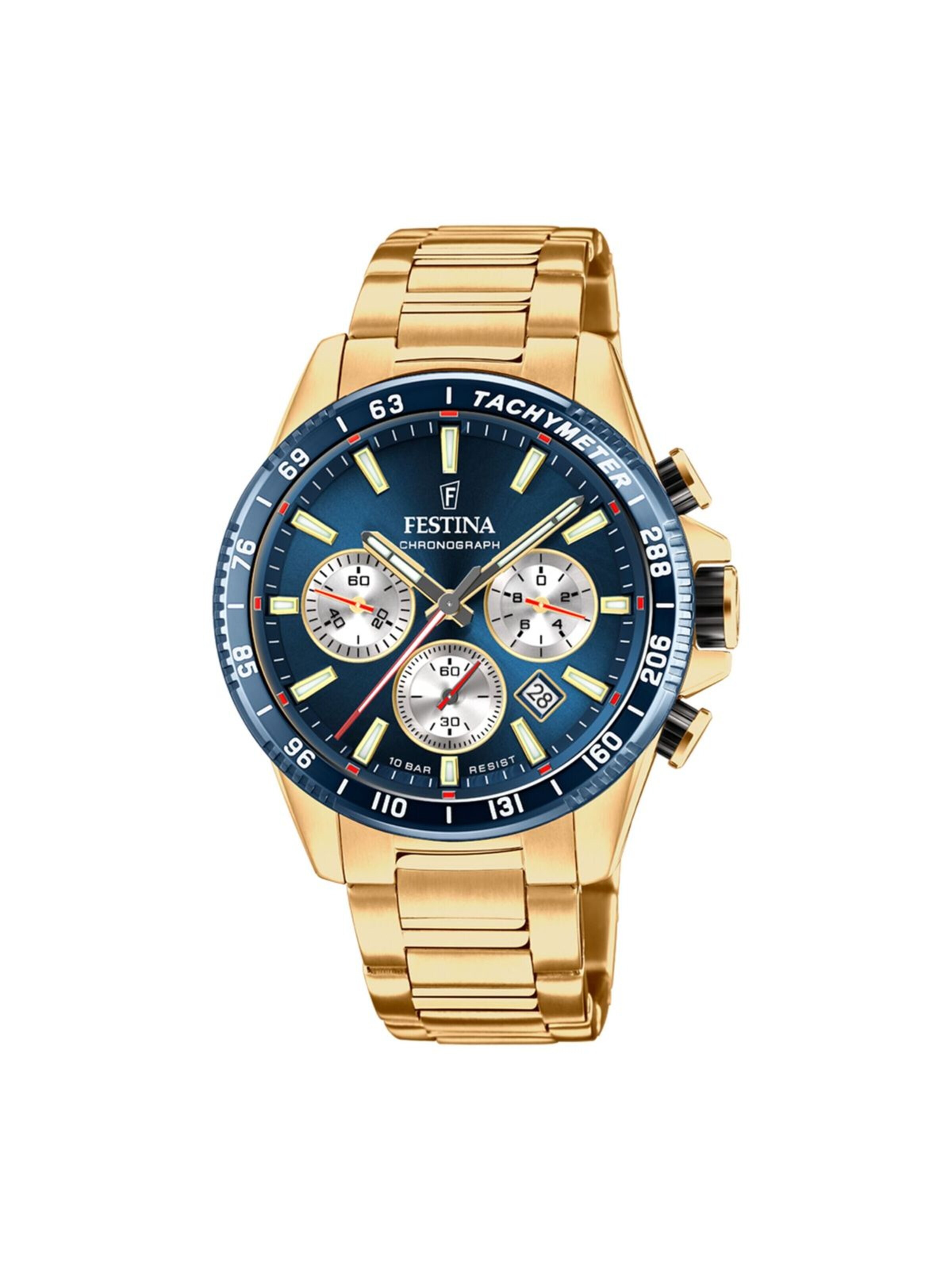 FESTINA Analogové hodinky 'Chronograph Timeless Chronograph' – modrá: přední strana