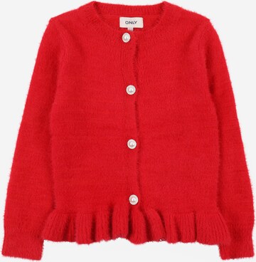 KIDS ONLY Gebreid vest 'PIUMO' in Rood: voorkant