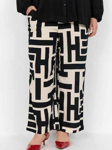 Wasabi Concept Wide Leg Hose 'Alva' in Schwarz: Vorderseite