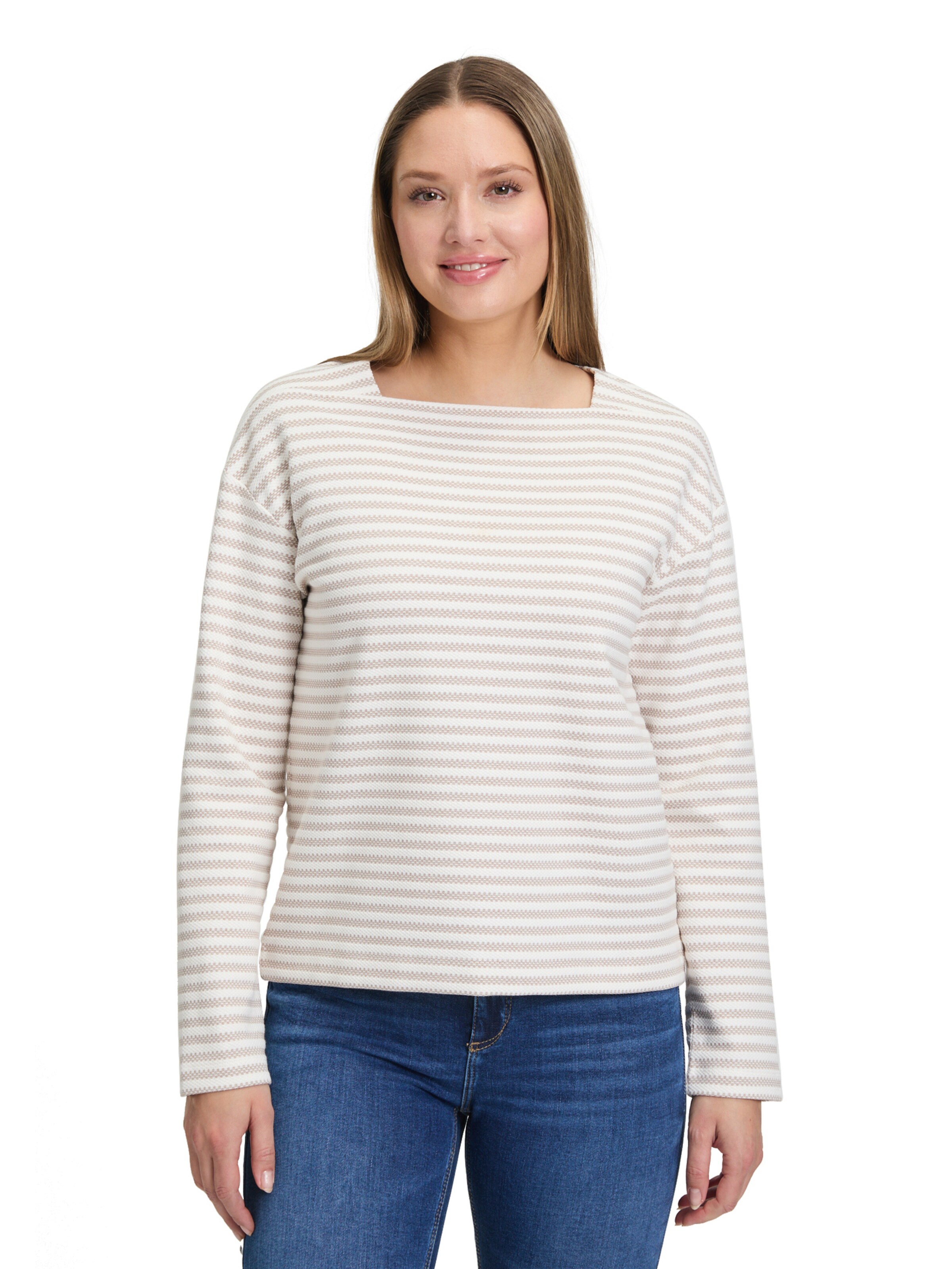Sweat-shirt Betty & Co en beige : devant
