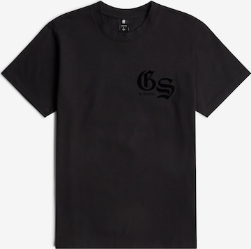 G-STAR Shirt 'Flock Back' in Black: front