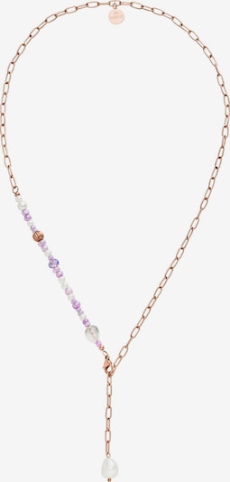 PURELEI Ketting 'Aina' in de kleur Rose-goud / Lichtlila / Donkerroze / Transparant / Parelwit, Productweergave