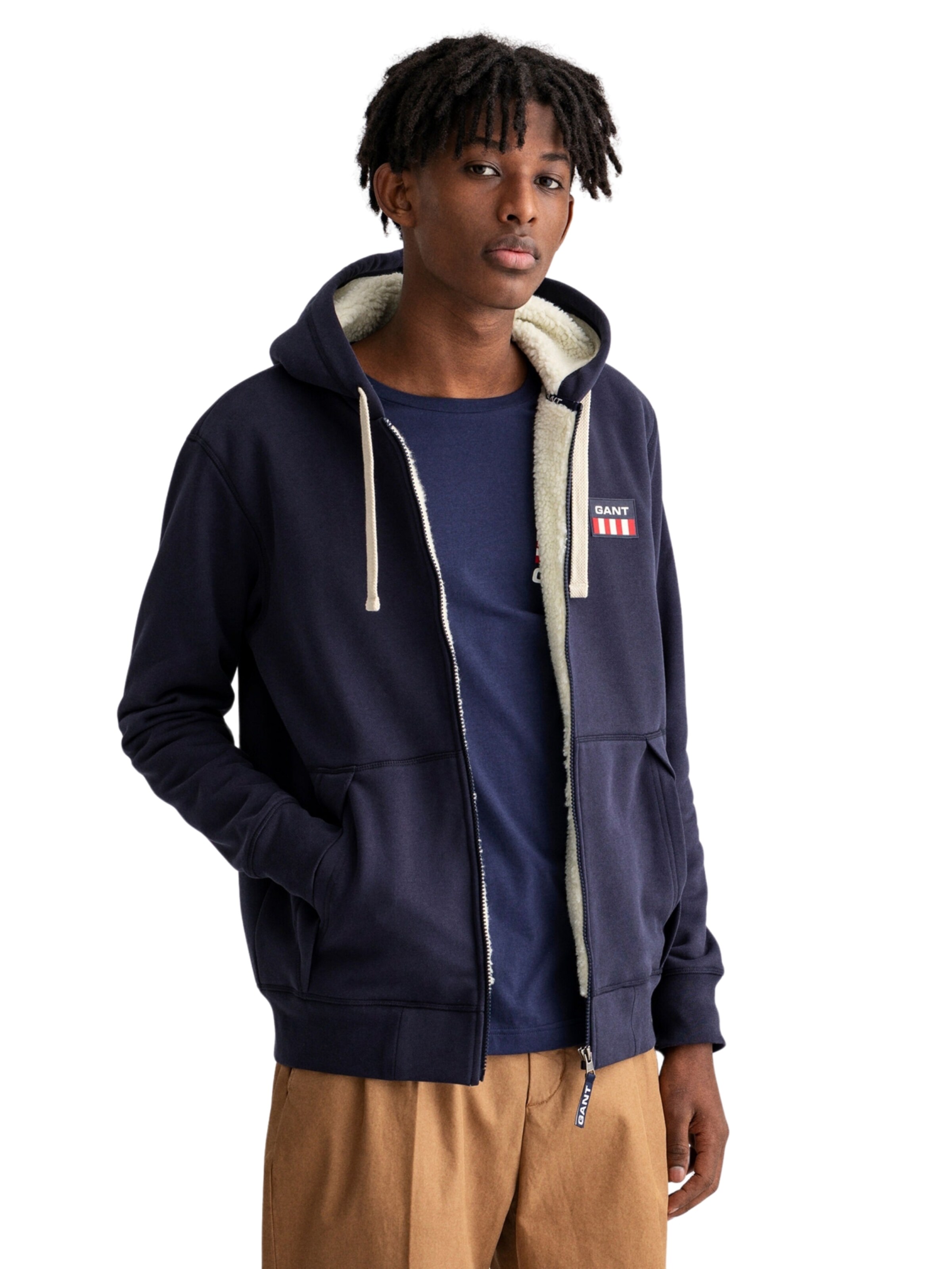 Veste de survêtement GANT en bleu : devant