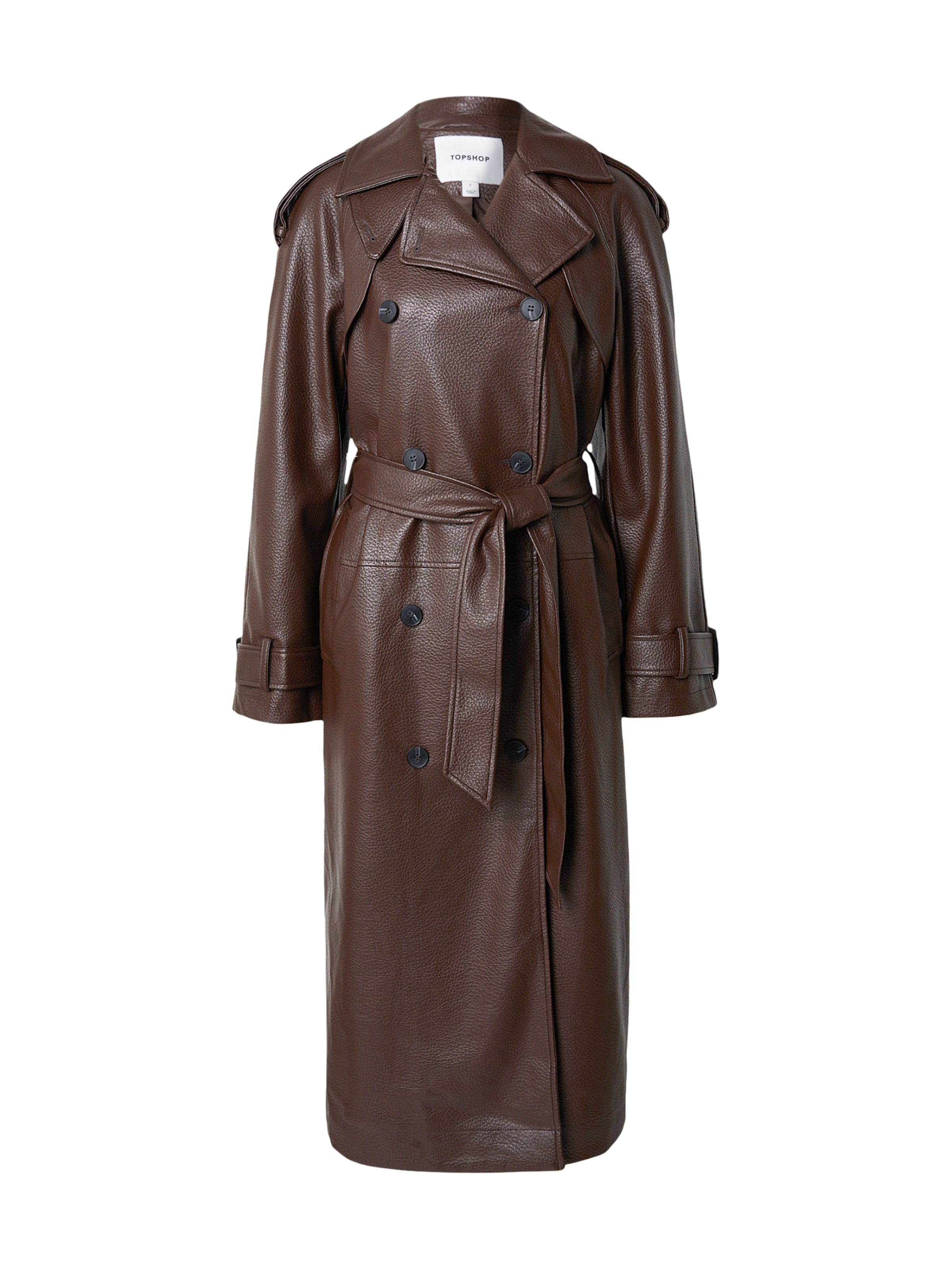 TOPSHOP Manteau mi-saison 'NOA' en chocolat, Vue avec produit