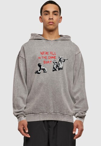 Merchcode Sweatshirt 'Brandalised - In The Same Boat' in Grey: front