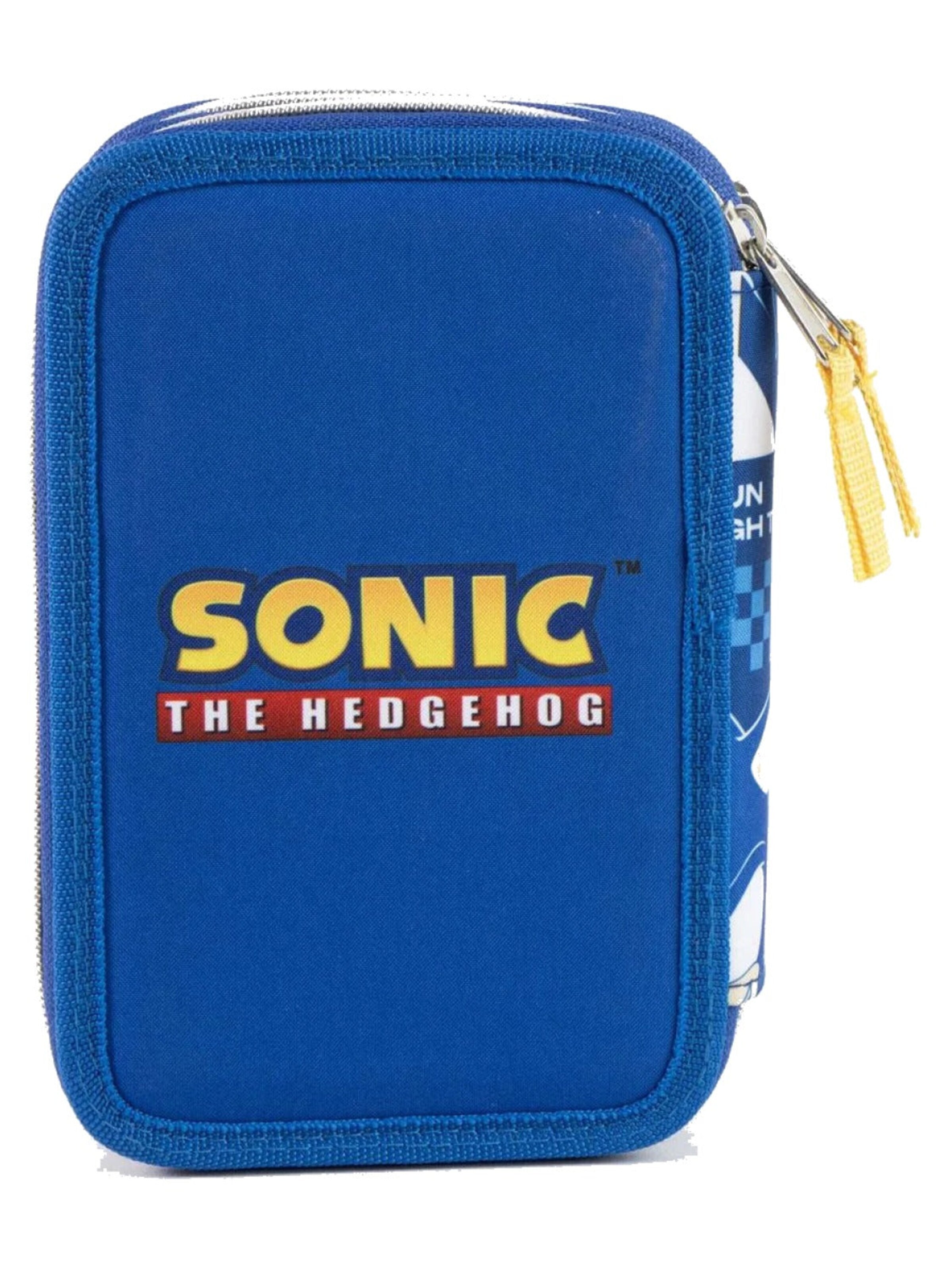 Sonic the Hedgehog Pouch 'Sonic the Hedgehog Gevuld Etui 3 Vaks' in Blue: front