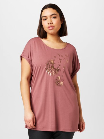 ABOUT YOU Curvy T-shirt 'Claudia' i rosa: framsida