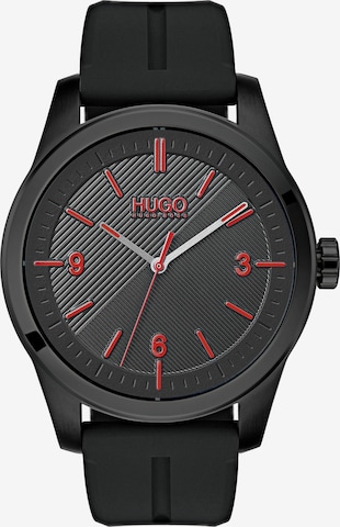 HUGO Analog Watch in Black: front