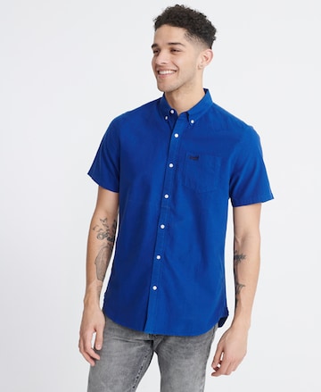 Superdry Regular fit Button Up Shirt in Blue: front