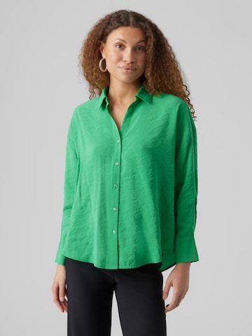 VERO MODA Blouse 'Queeny' in Groen: voorkant