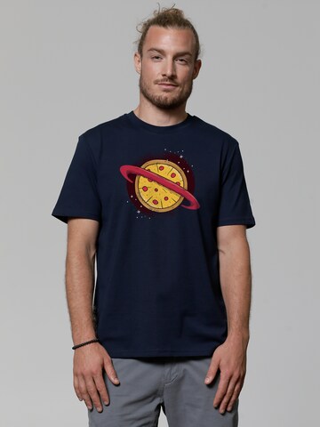 T-Shirt 'Pizza Planet' Watapparel en bleu : devant