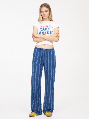 Pull&Bear Wide Leg Housut värissä sininen