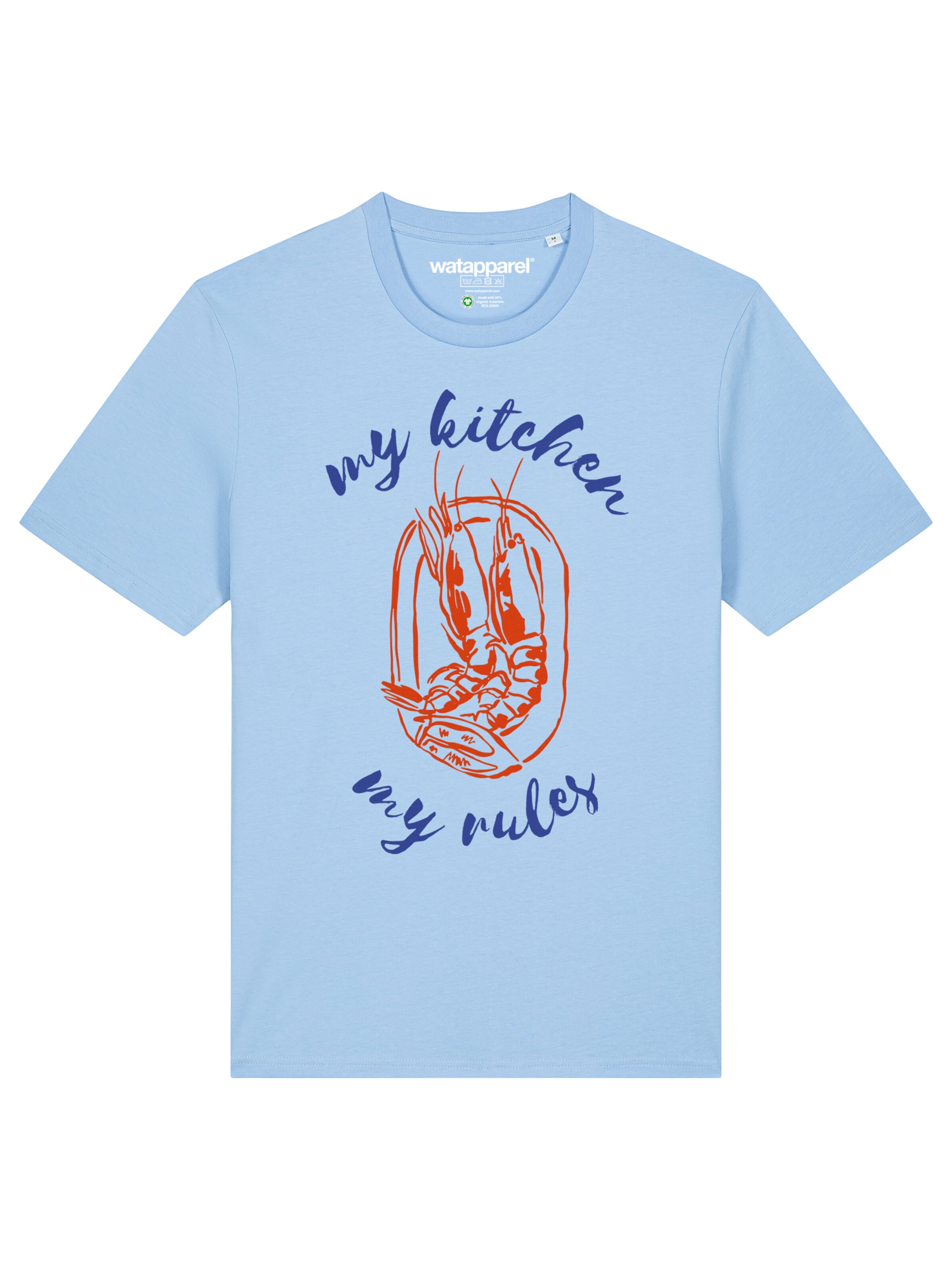 T-Shirt 'My kitchen my rules' Watapparel en bleu : devant