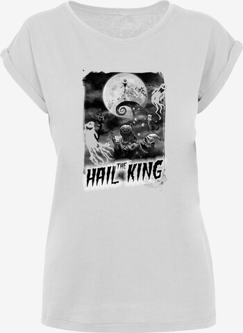 F4NT4STIC Shirt 'Disney Nightmare Before Christmas Hail The King' in White: front