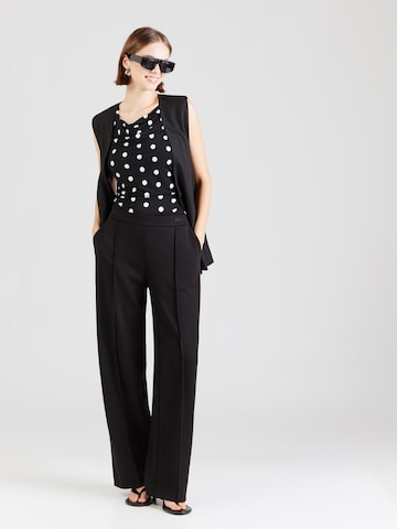 OPUS Loose fit Pleated Pants 'Melane' in Black