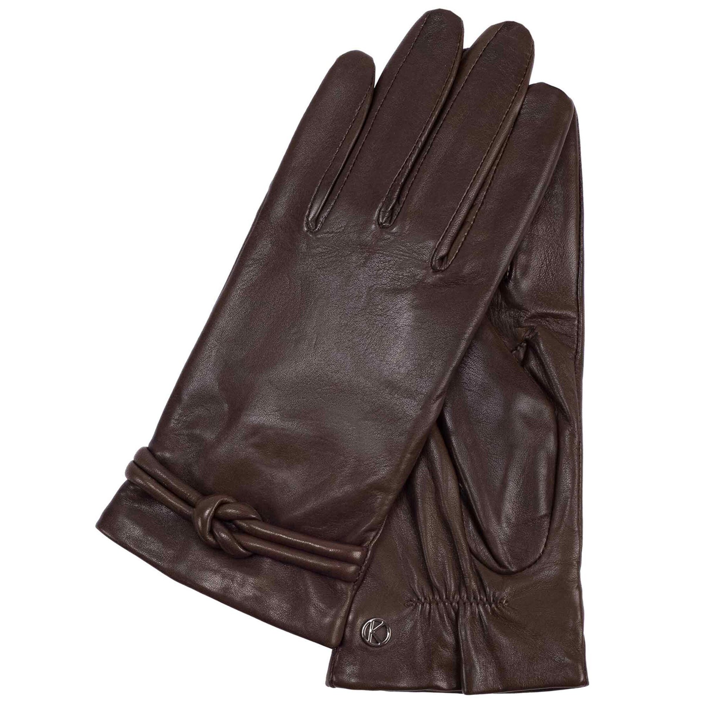 KESSLER Full finger gloves 'Olivia' in Brown: front