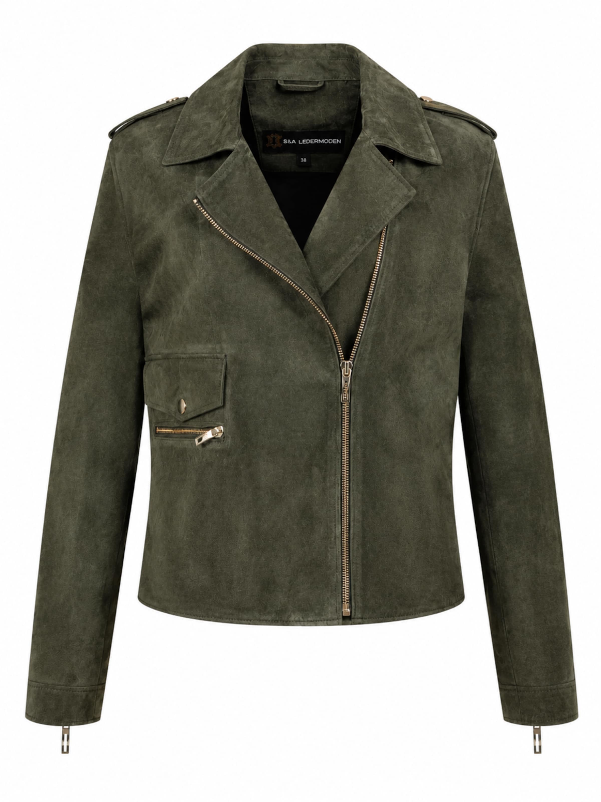 Mouflon Between-Season Jacket 'Jenny' in Green: front