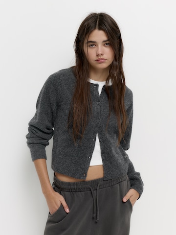 Pull&Bear Knit cardigan 'Pacific' in Grey: front
