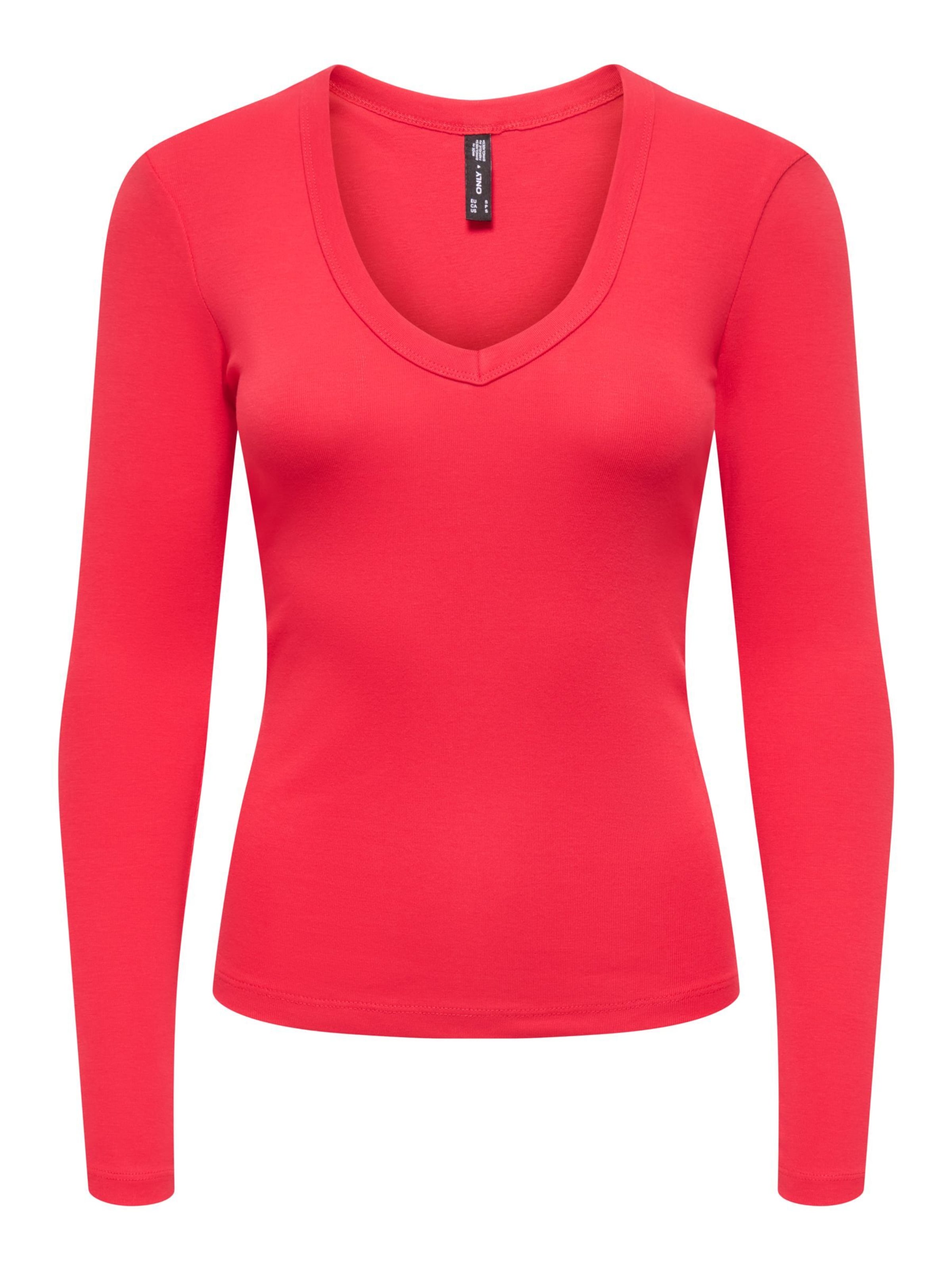 ONLY T-shirt 'ONLRiley' en XS en rouge clair, Vue avec produit