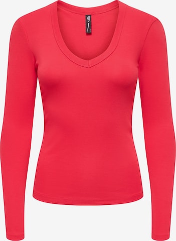 T-shirt 'ONLRiley' ONLY en rouge : devant