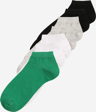 Jack & Jones Junior Sockor 'PARKER' i gråmelerad / grön / svart / vit, Produktvy