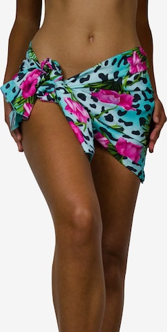 King Kameha Doek 'Leopard Flowers' in Blauw: voorkant