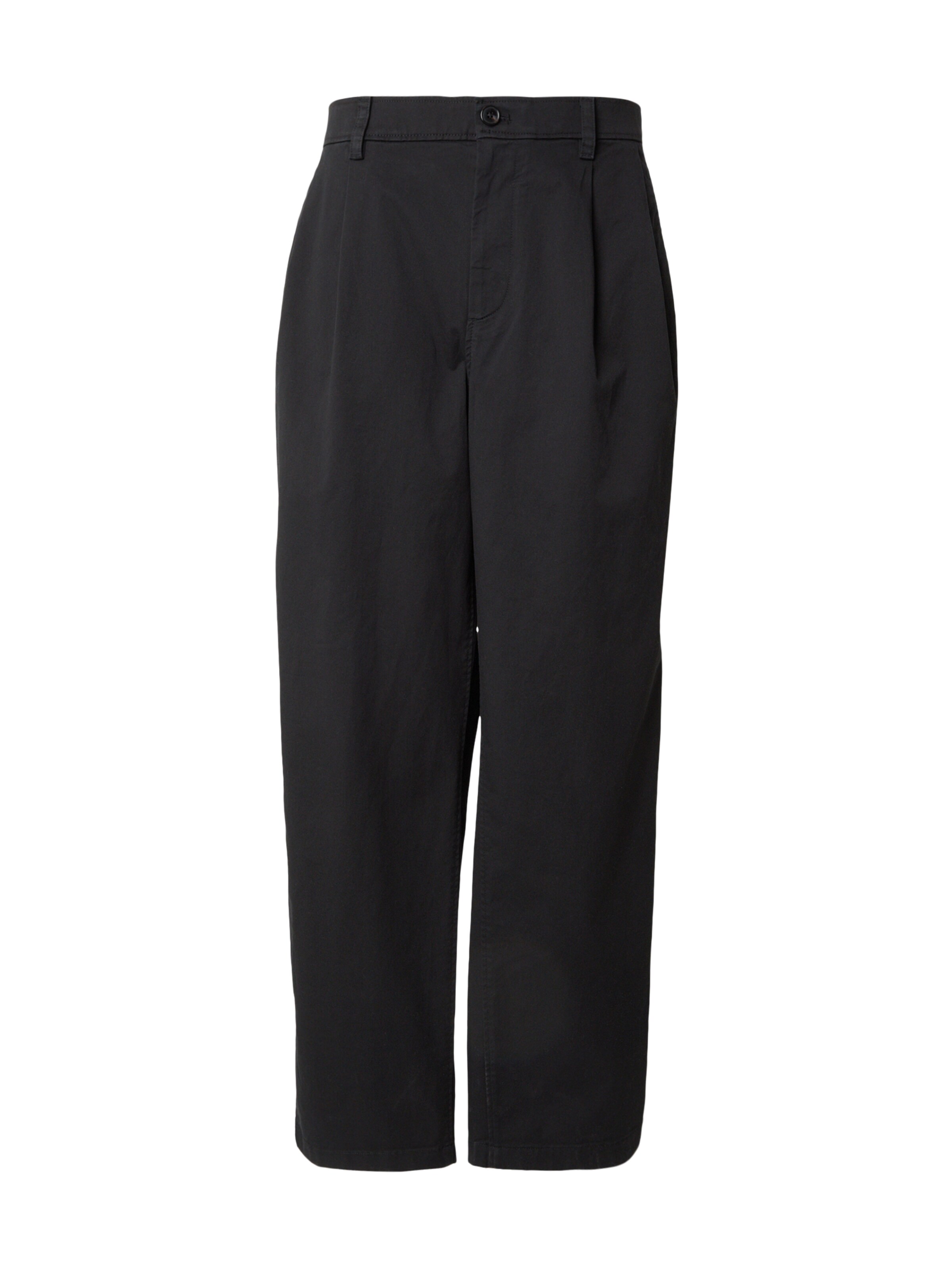 Calvin Klein Jeans Voľný strih Plisované nohavice - Čierna: predná strana