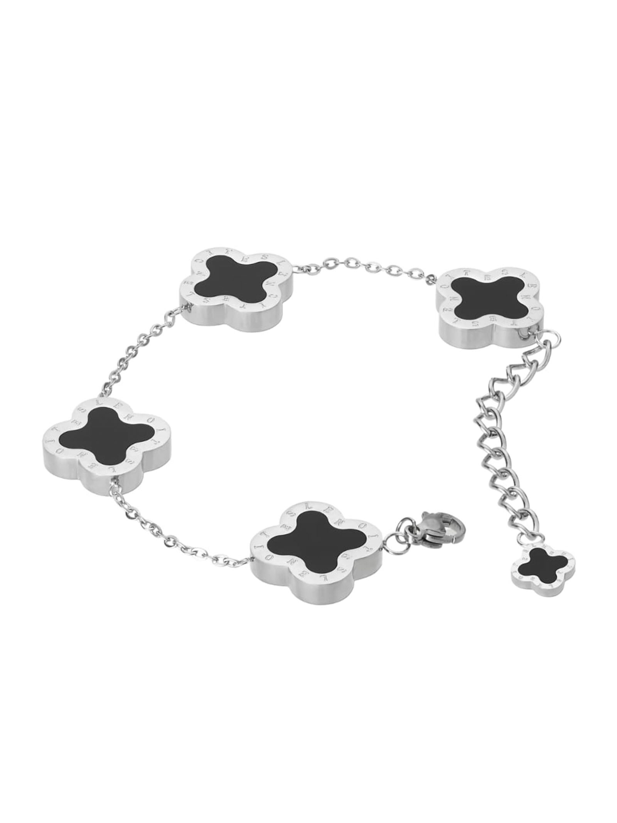 Bracelet 'Four-leaf Clover 16' Lenoites en argent : devant