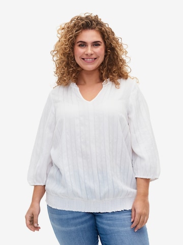 Zizzi Blouse 'XGITTE' in Wit: voorkant