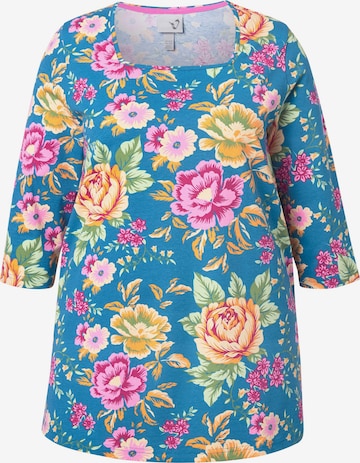 T-shirt Ulla Popken en bleu : devant