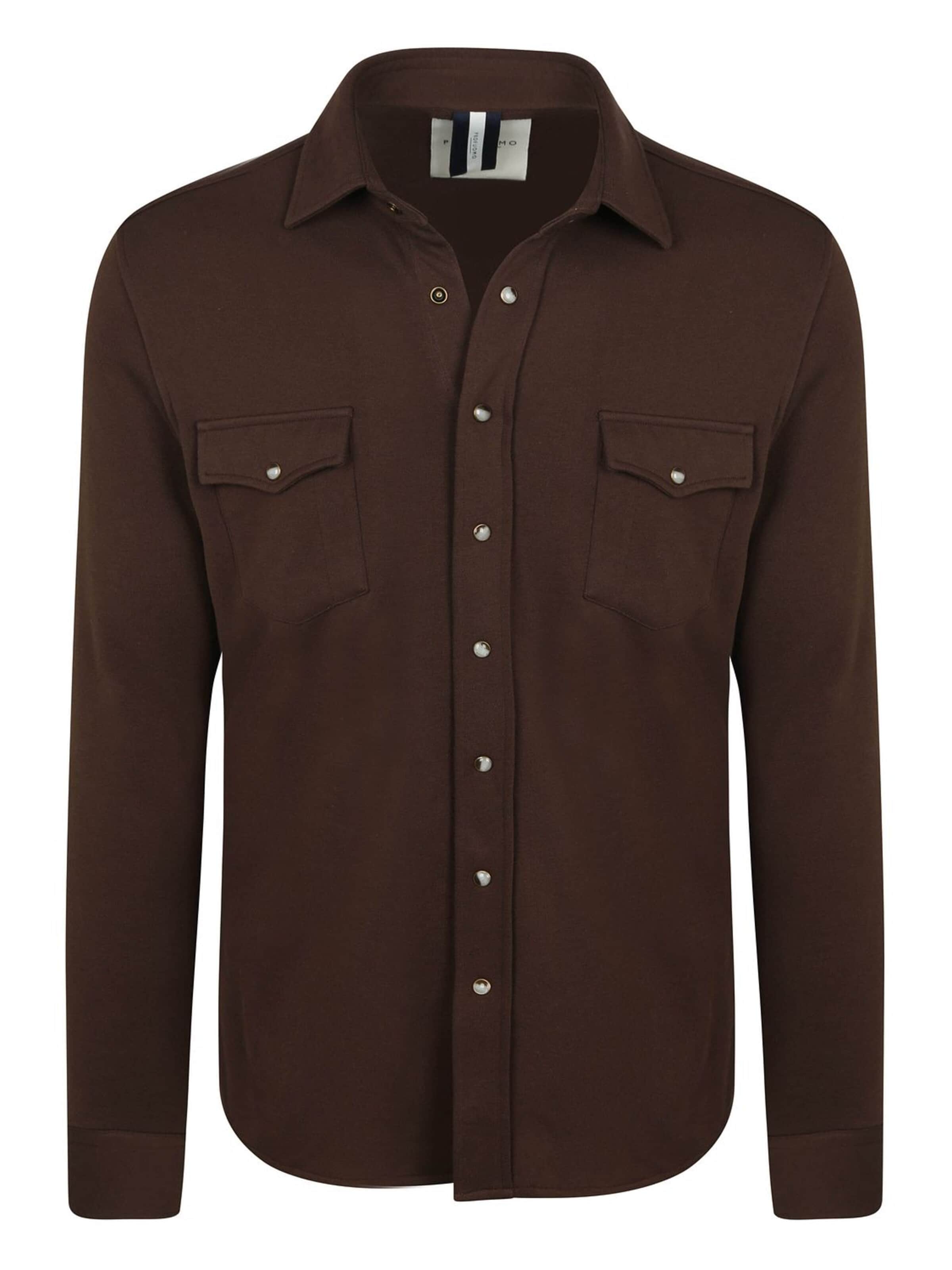 Profuomo Gebreid vest in Bruin: voorkant
