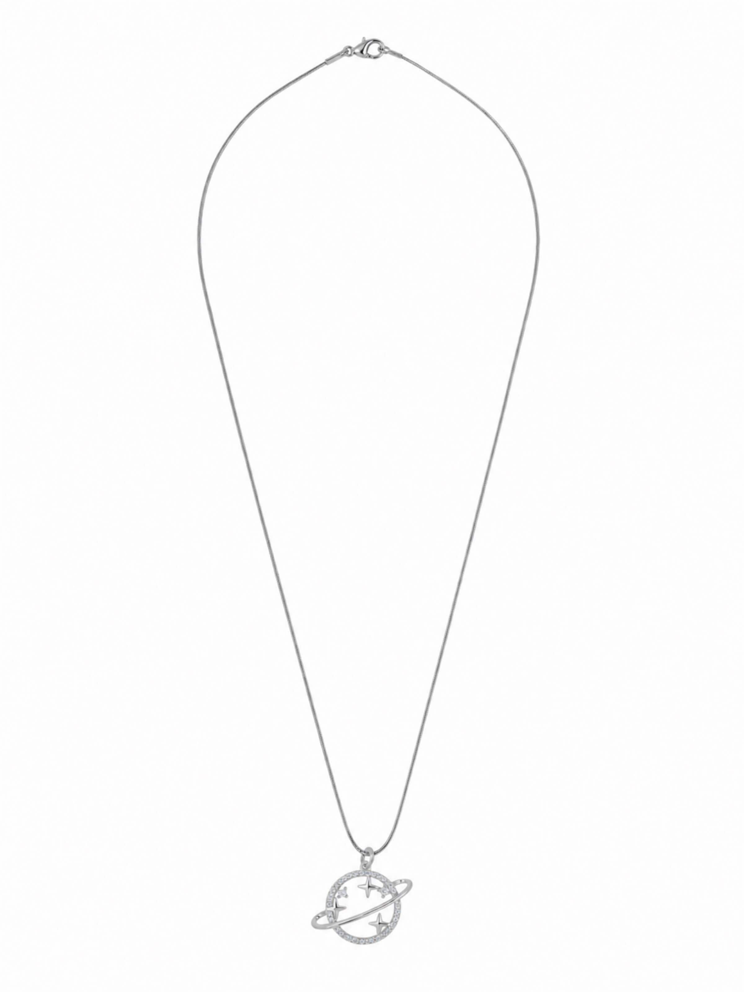 Fräulein Wunder Necklace 'Planet' in Silver: front