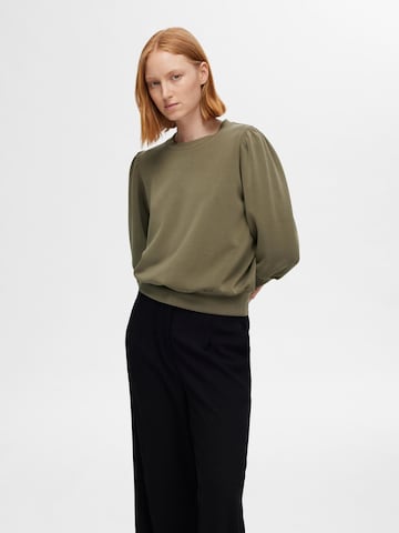 SELECTED Sweatshirt in Groen: voorkant