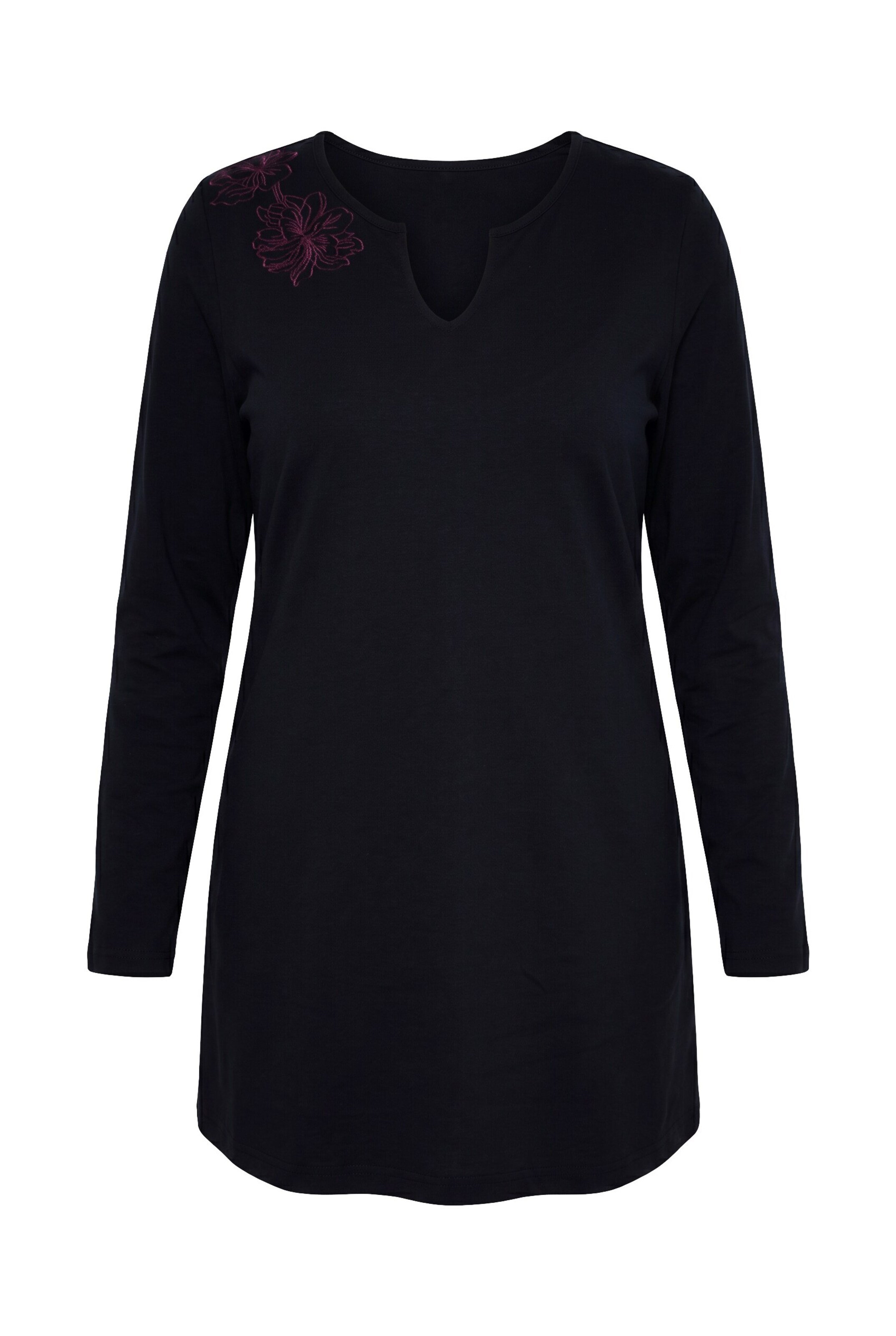 Ulla Popken Shirt in Zwart: voorkant