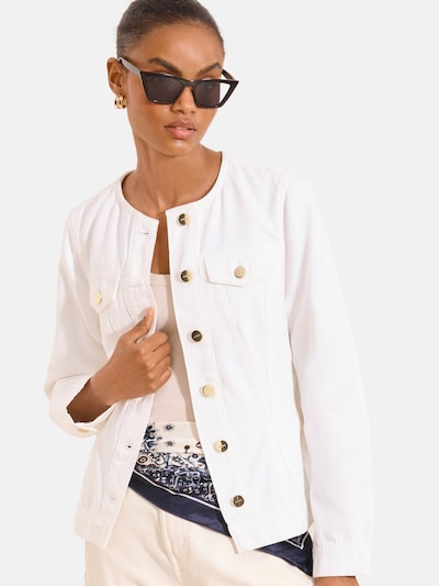 Lipsy Veste mi-saison en or / blanc, Vue avec produit