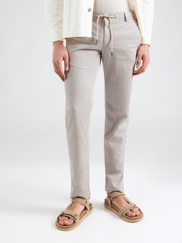 Coupe slim Pantalon bugatti en beige : devant