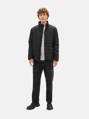 TOM TAILOR DENIM Übergangsjacke in Schwarz