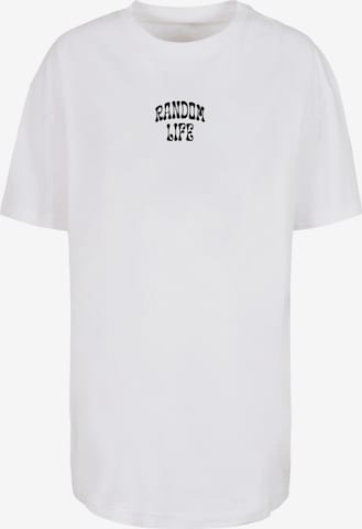 Merchcode Oversized Shirt 'Random Life' in White: front