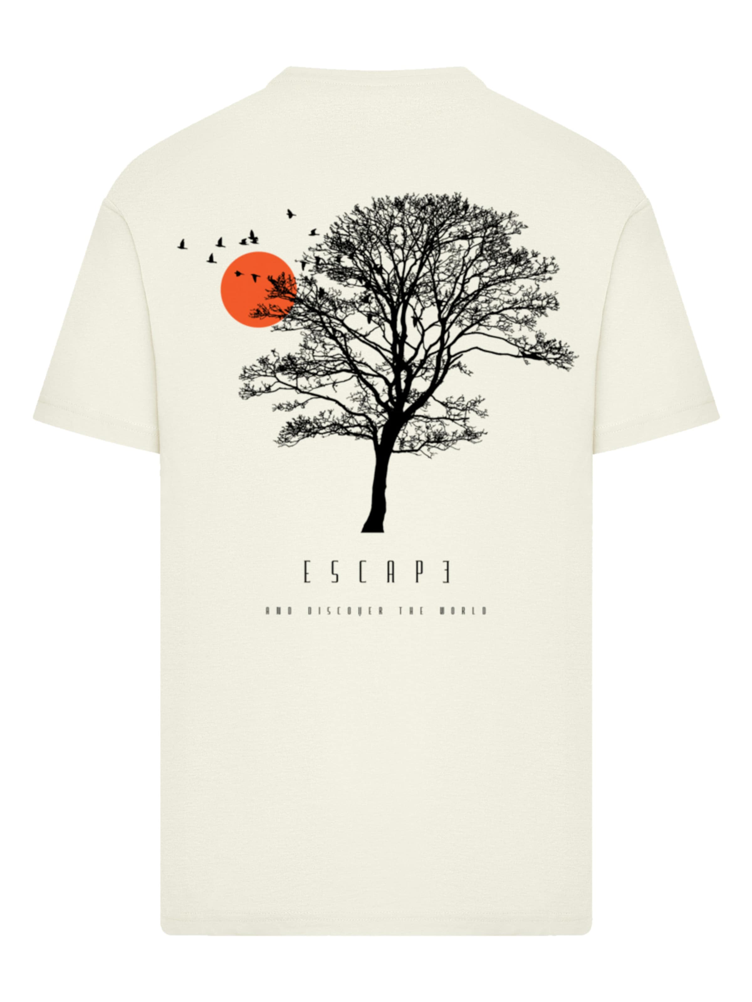 F4NT4STIC T-Shirt 'Escape Discover the World Tree Birds' in Beige: Vorderseite