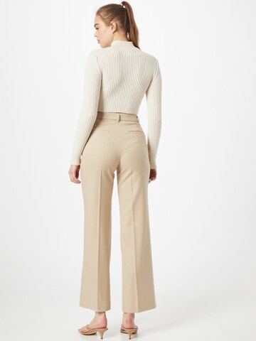 Monki Wide leg Pressveckad byxa i beige