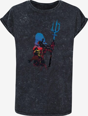 Maglietta 'Aquaman - Battle Silhouette' di ABSOLUTE CULT in nero: frontale