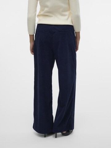 VERO MODA Wide leg Bandplooibroek 'MAVIS' in Blauw