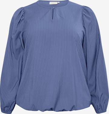 KAFFE CURVE Blouse 'Mitto' in Blauw: voorkant