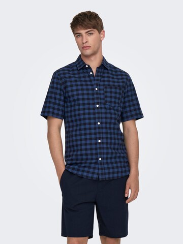 Only & Sons Regular fit Skjorta 'ALVARO' i blå: framsida