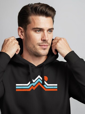 Neverless Sweatshirt 'Mountain stripes' in Black