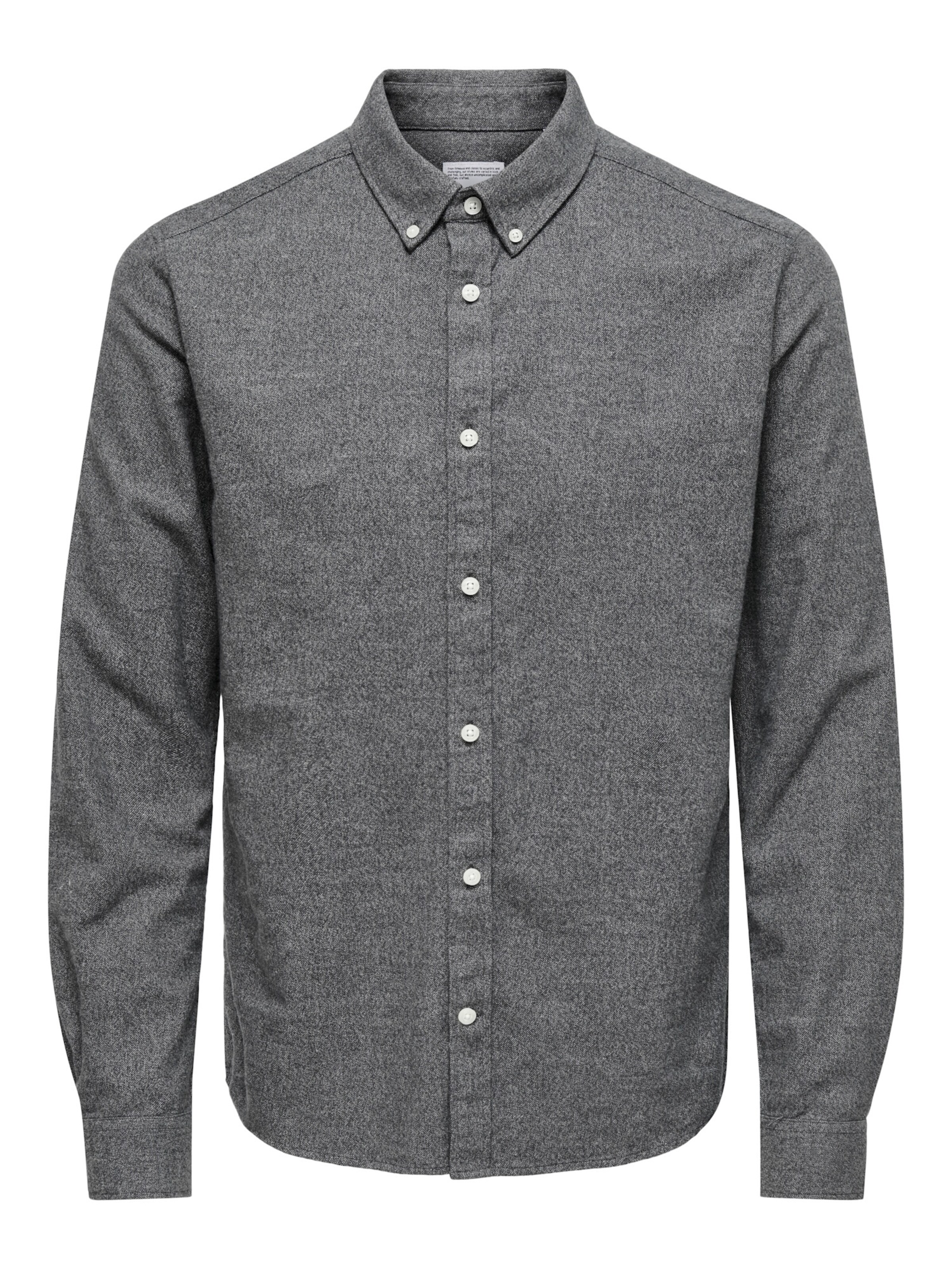 Only & Sons Button Up Shirt 'Nikola' in Mottled grey, Item view